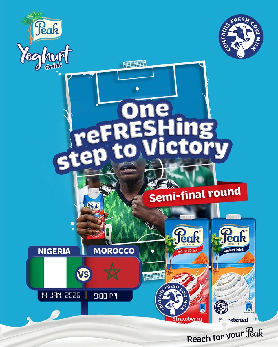 The semi-finals are here! 🏆

Peak Yoghurt continues to ReFRESH the journey to the Peak.

Are you watching with friends or solo tonight?

Tell us in the comments 👇🏽

#PeakYoghurt #RefreshRealPassion