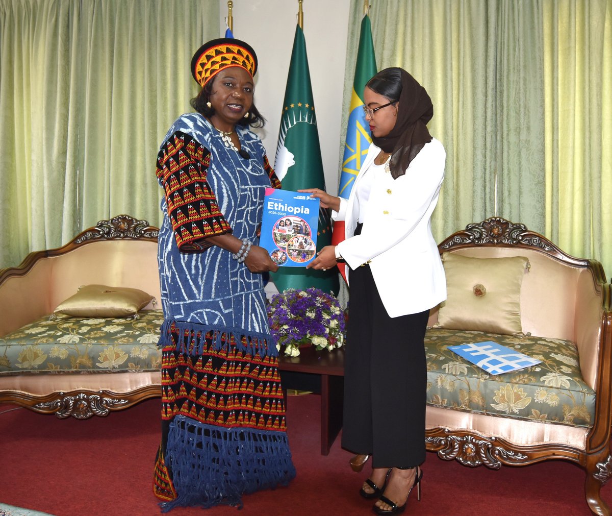 The New Country Rep, <a href="/JennetKem/">Jennet Kem</a> reaffirmed UN Women’s unwavering commitment to support the Government implement its National 10-Year Perspective, which has informed the new UN Women Ethiopia’s country program/SN 2026-2030 of which a copy was handed over to the Chief of Protocol.