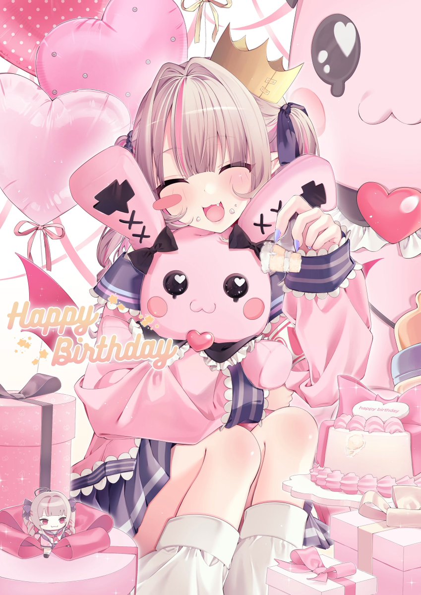お誕生日おめでとう！
今日も世界一可愛いよ〜！🎊💝

#魔界ノりりむ生誕祭2026
#りりむとおえかき