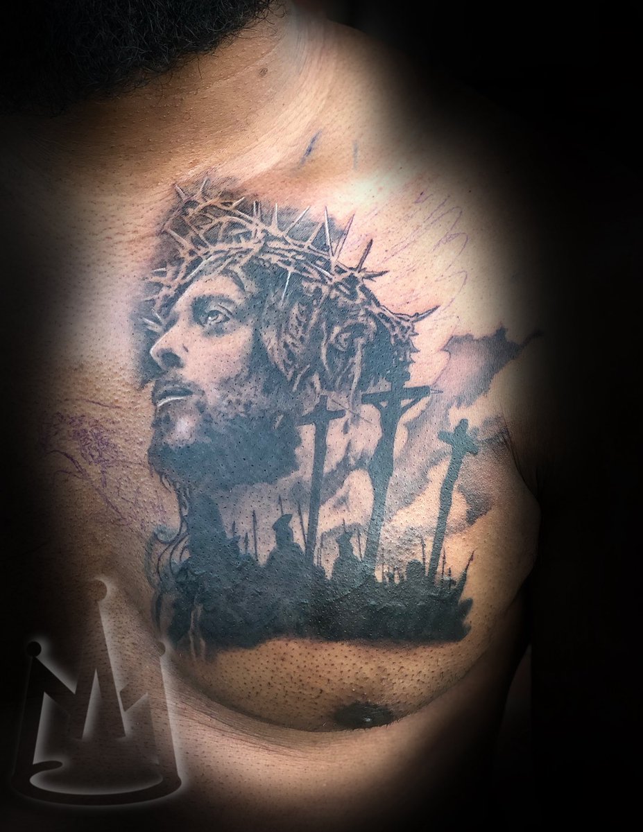 mcoreyking's tweet photo. This was fun who wants to get tattooed, please like and share. 

#birminghamalabama #tattoo #jesus #jesustattoo #blackandgreytattoo https://t.co/5NGcEmR4UW