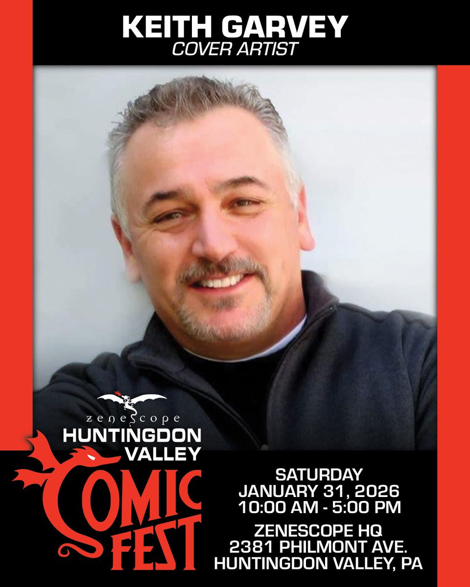 Zenescope's tweet photo. Want to meet Keith Garvey⁉️ Come to Huntingdon Valley Comic Fest why don't cha🐉 Meet Keith & the Zenescope crew & get your books/posters/art prints signed for FREE‼️ Get your tickets HERE👇 ($10 online, $15 at the door)🙌
https://t.co/OFtxS0Zsgm
#zenescope #zennation #hvcf https://t.co/XS3Kh3sDLQ