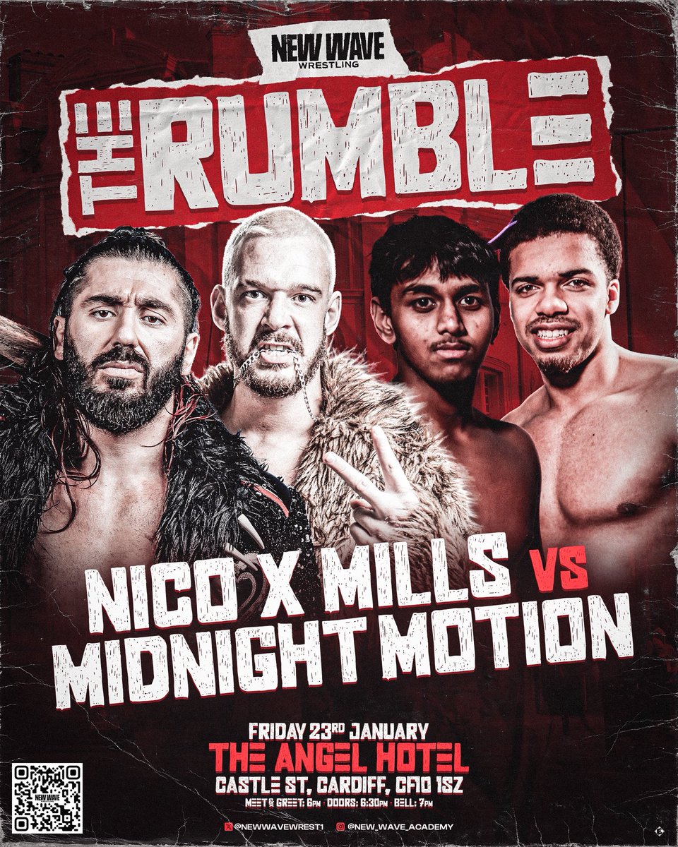 NewWaveWrestli1's tweet image. Match Announcement 📣

After a hugely impressive showing at the Wicked Weekender,  Chicago &amp;amp; MJ aka Midnight Motion have another chance to shine as they take on Nico Angelo &amp;amp; Connor Mills! Diamond eyes return to New Wave as two of the very best wrestlers in Europe. 

Can Midnight…