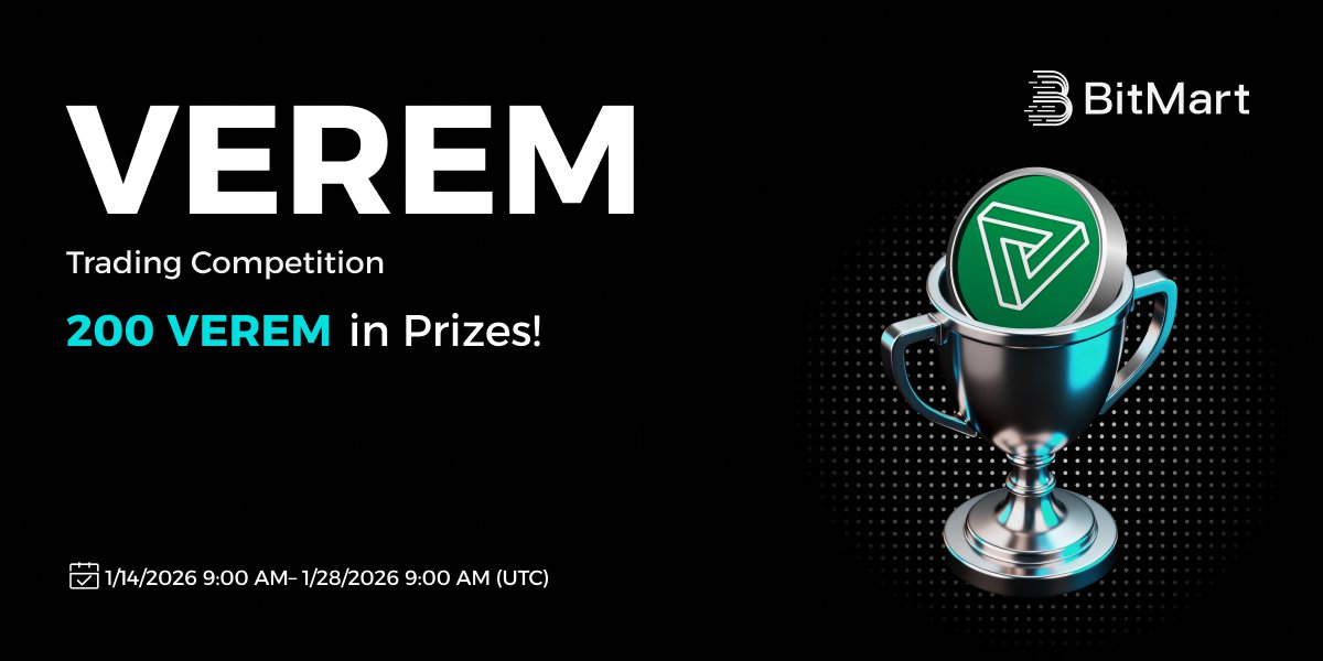 BitMartExchange's tweet image. 🎉 To celebrate the listing of Verified Emeralds(VEREM)
@VeremOrg we are giving away 200 VEREM in our Trading Competition! 

💥 Trading Competition Event : 200 VEREM Giveaway!

💰Trade now: bitmart.com/en-US/trade/VE…
🔗Details:bitmart.zendesk.com/hc/en-us/artic…