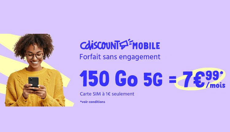 bhmag's tweet image. Chez CDiscount Mobile, le forfait 5G avec 150 Go de DATA est à 7,99€ par mois !
#cdiscount #cdiscountmobile #operateur #bonsplans
bhmag.fr/actualites/bon…
