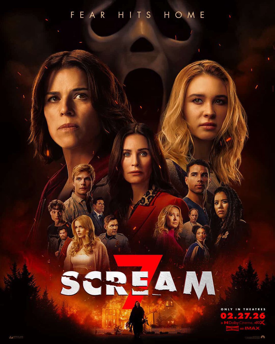 britneyvinyl's tweet image. The official ‘SCREAM 7’ poster is here. 

In theatres next month: February 27, 2026.
