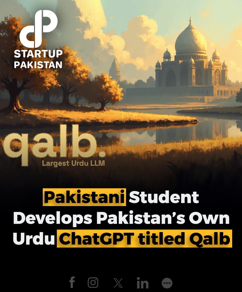Tweet announcing Pakistan's own Urdu ChatGPT Qalb launch