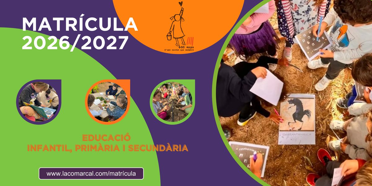 Vine a conéixer la nostra escola!!!
Descobreix La Nostra Escola Comarcal, una escola que enamora. Un projecte educatiu amb més de 50 anys d'aprenentatges compartits en una metodologia activa, innovadora i en contínua transformació pedagògica.
lacomarcal.com/matricula/