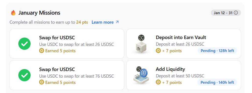 【Crypto投資1611日目】  
毎日約3,000円ETH積立て
本日 0.0056 $ETH 購入

Startale APP 1月のミッション4つ完了して、24ポイント獲得しました！
流動性提供については、30日後から1日100$につき1ポイント付くようです。
このポイントの有用性は公表がありませんが、きっといいことあるかなと！