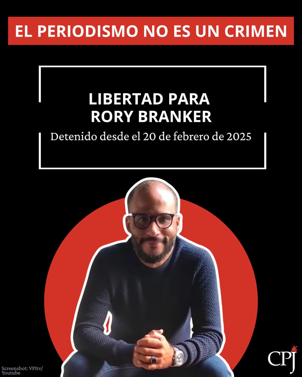 jczamora's tweet image. #Venezuela: Hoy es un buen día para dejar libre al periodista #RoryBranker. 

El Comité para la Protección de los Periodistas (CPJ) exige la liberación inmediata e incondicional de Rory Branker, Nakary Mena Ramos y Gianni González, el retiro de los cargos en su contra y garantías…