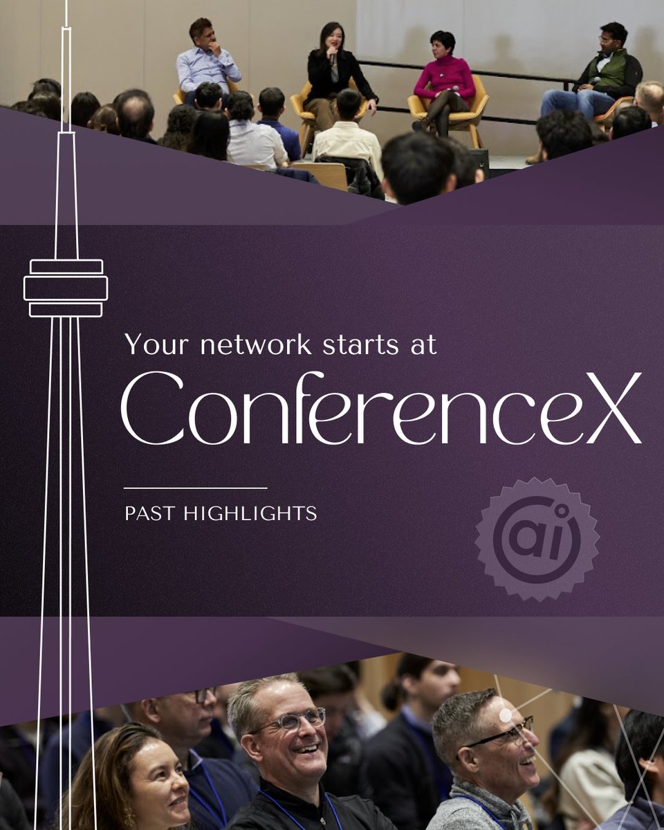 uoftai's tweet photo. Your next chapter in AI starts at Conference X 2026. 🌱

From world‑leading scientists to future mentors, recruiters, founders, investors, and even Nobel Prize winners — the room is full of people who could change your career.

🎟️ Get your ticket here
🔗 https://t.co/TpWfPYzKAj https://t.co/Ygc75bDZSu