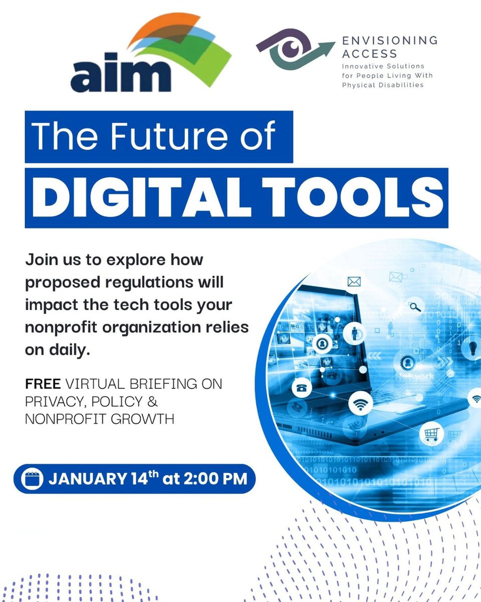 Digital tools enable MA nonprofits to reach their communities &amp; accomplish their missions more efficiently &amp; affordably. Policymakers are considering proposals affecting future use. Join us TODAY at 2:00 PM to learn more. Learn more &amp; register: bit.ly/3Yo4rIGhttps:/…