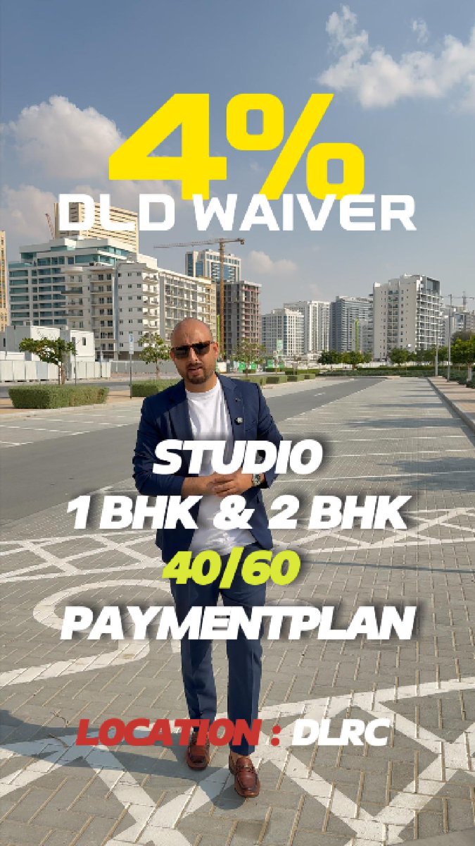 Shujait_AJ's tweet image. 📞 Call / WhatsApp: +971 55 651 6625

Best Payment Plan in DLRC – Dub
📍 20 mins from Downtown, Burj Khalifa &amp;amp; Business Bay

🏡 Studio | 1 BHK | 2 BHK

• 20% Booking
• 20% Till Handover (2 Years)
• 60% On Handover

#DubaiRealEstate #DLRC #DubaiProperty #OffPlanDubai #Invest
