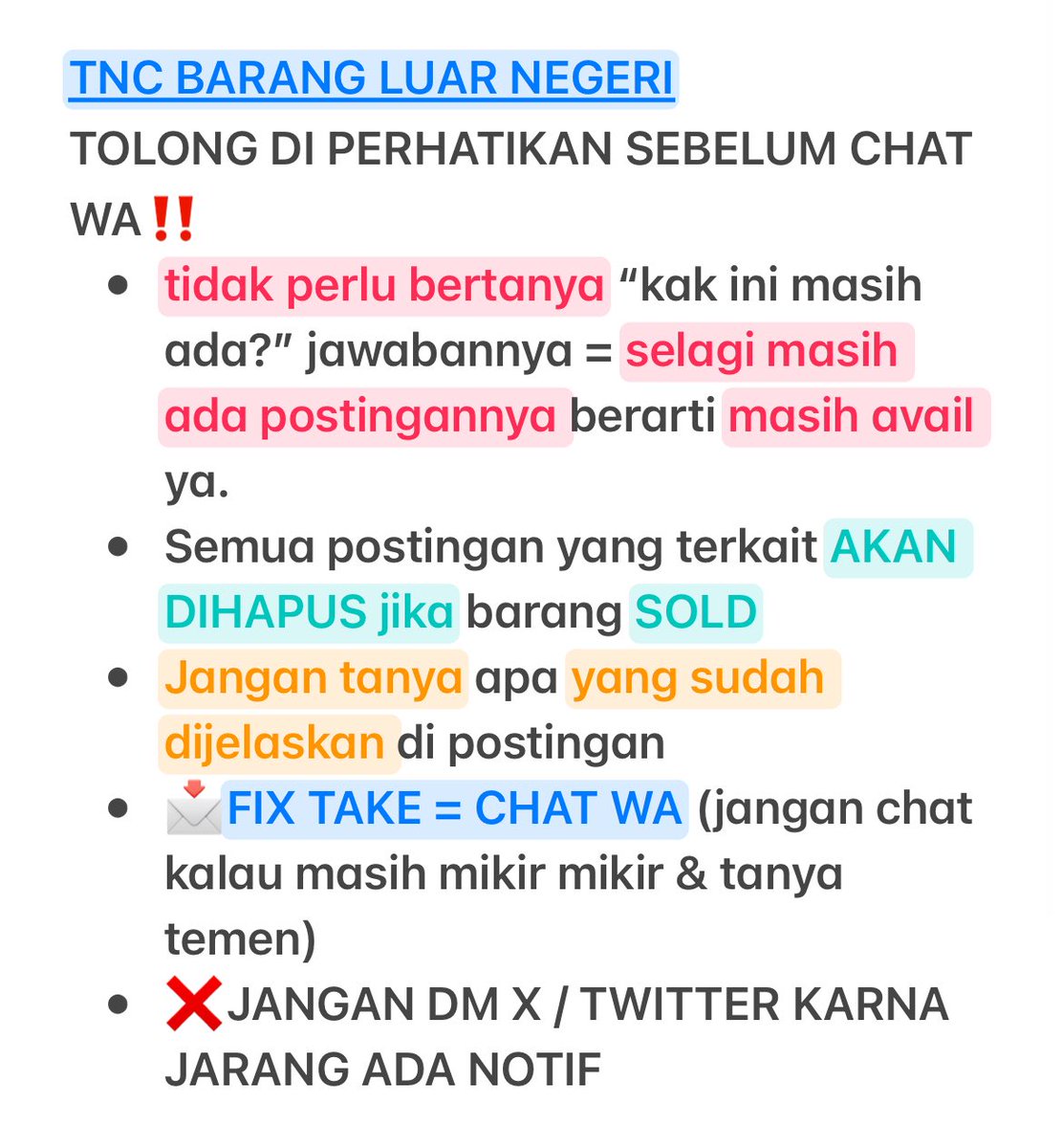 two8august's tweet image. TNC JAJAN 🙇🏻‍♀️
tolong saling membantu ya guys🙏🏻
sebelum chat WA harap baca TNC 

contact : wa.me/6287727734222