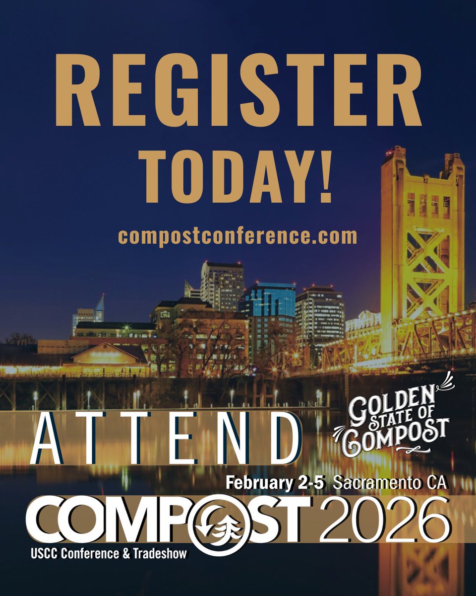 SWANA's tweet image. ♻️ #COMPOST2026 is almost here!

SWANA is proud to support the US Composting Council’s annual gathering featuring expert-led sessions, a trade show, and live equipment demos.

🌟 Learn more &amp;amp; register at compostconference.com

#SWANA #USCC #Composting
