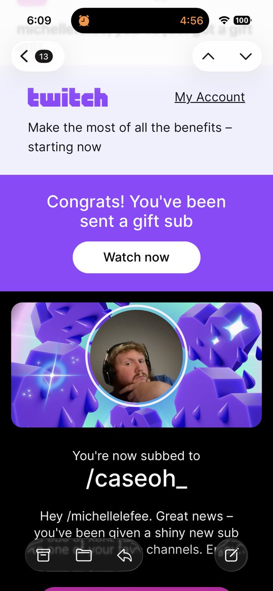 MichelleLefee's tweet photo. Woke up to a gifted sub. Feeling SUPER blessed. Happy Wednesday yall! 💪 @CaseOh__ @caseohs_mom https://t.co/xBZrFf2loi