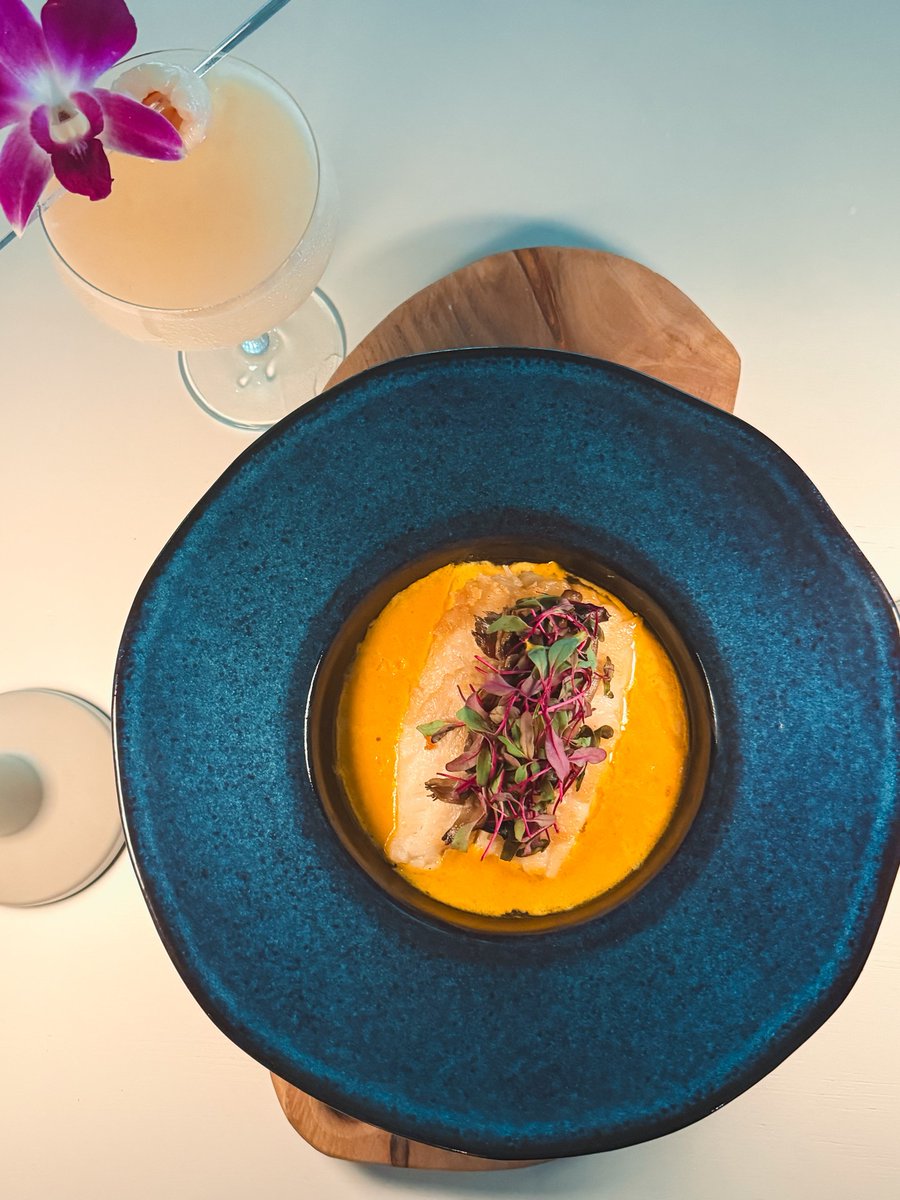 An elegant take on comfort, plated to perfection 🍽️ Our Chilean Seabass is  finished with saffron cream and sautéed mushrooms