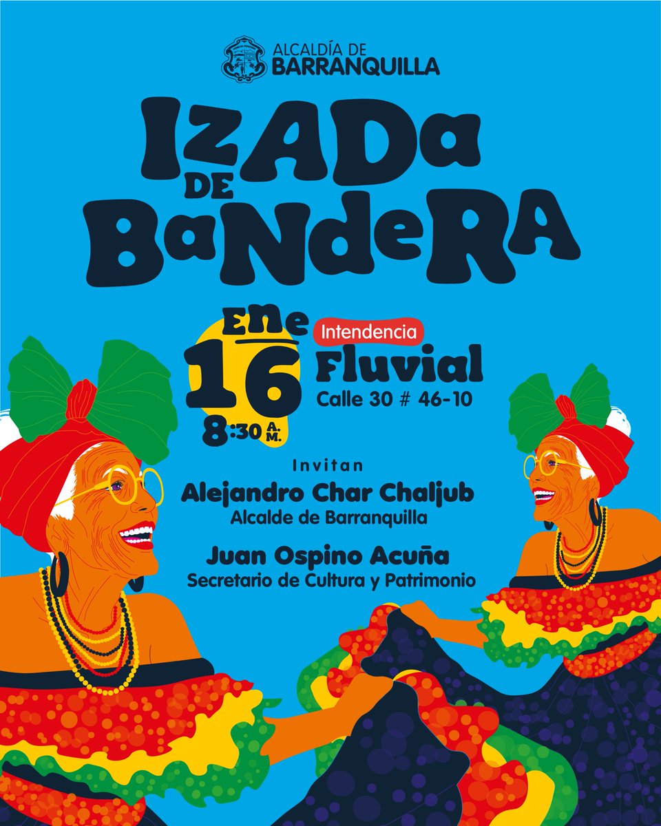 Con la izada de bandera en la Intendencia Fluvial, le daremos apertura al Carnaval de Barranquilla 2026.

Desde este viernes 16 de enero, los ritmos que nos identifican, la danza y la cultura se toman la ciudad para contarle al mundo entero nuestras raíces y nuestra esencia.

Los
