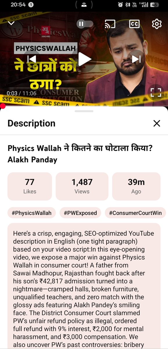 TheMisguidedYo1's tweet photo. @khabar_gaon चाहता तो है @TheLallantop बनना पर video description से chatgpt का आरंभिक कथन तक हटाना भूल जाता है..
@WathNikhil अगर न हो इस चैनल पर तो 50% व्यूज़ भी न मिलें..
कल‌, उमर खालिद को क्लीन चिट दी और आज अलख पांडे को घोटालेबाज बना दिया..
गजबे है.. https://t.co/vArppiIokb
