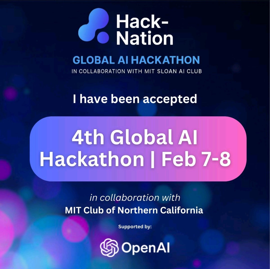 AaronGrace978's tweet photo. Honored to be hand-picked for this global event hosted by Hack-Nation in collaboration with the MIT Sloan AI Club, bringing together AI builders from hubs around the world (MIT, Stanford, London, Munich, Vienna, and more) this Feb 7–8, 2026.

#Ai https://t.co/TYe5ykfGcI