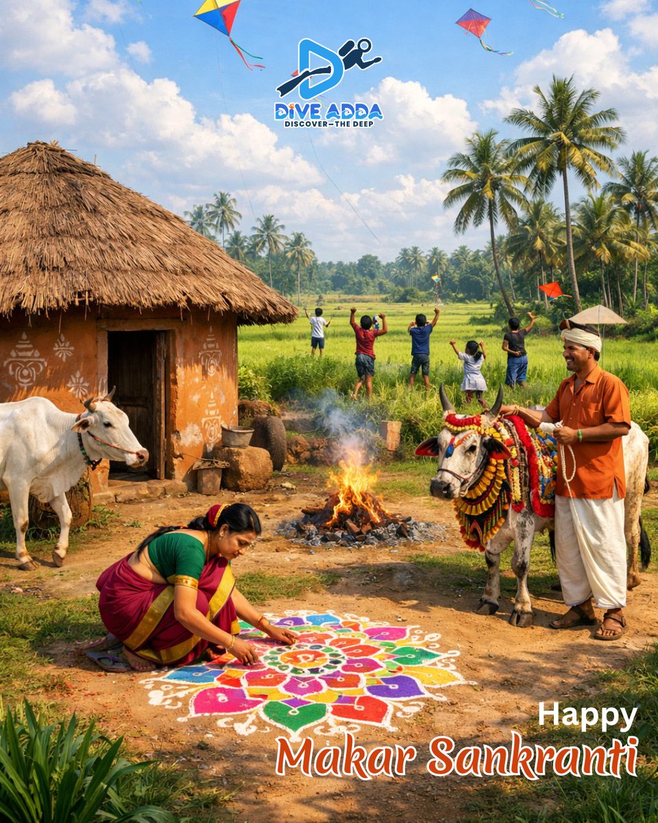 diveaddaindia's tweet photo. A slice of festive heaven 🌾✨ where traditions fly as high as the kites and every color tells a village story.

#WestGodavari #AndhraPradesh #VillageFestival #RuralIndia #GodavariLife #SankrantiVibes #IndianTraditions #DesiCulture #VillageDiaries #IncredibleIndia https://t.co/y6BEoshd9B