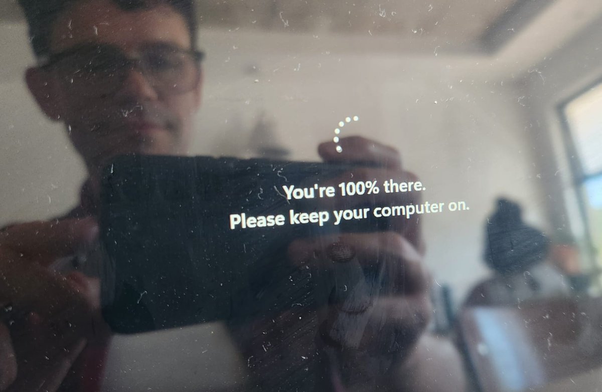 PierreMurray's tweet image. Today, I LOST HOURS OF WORK because of this NEW WINDOWS UPDATE. It might appear I am smiling in the reflection of my dirty PC screen, but trust me when I say I am screaming inside.
#WindowsUpdate #TechStruggles #PCProblems #LostWork #DigitalFrustration #ComputingIssues #TechLife