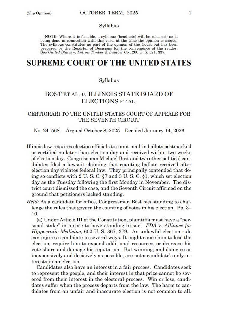 EricLDaugh's tweet image. 🚨 BREAKING: In a HUGE win, the Supreme Court just ruled that Congressional candidates can legally challenge MAIL-IN VOTING LAWS - reviving a GOP challenge to the late-counting of mail-in ballots

Illinois allows late mail-in ballots to be counted late, after election day for up…