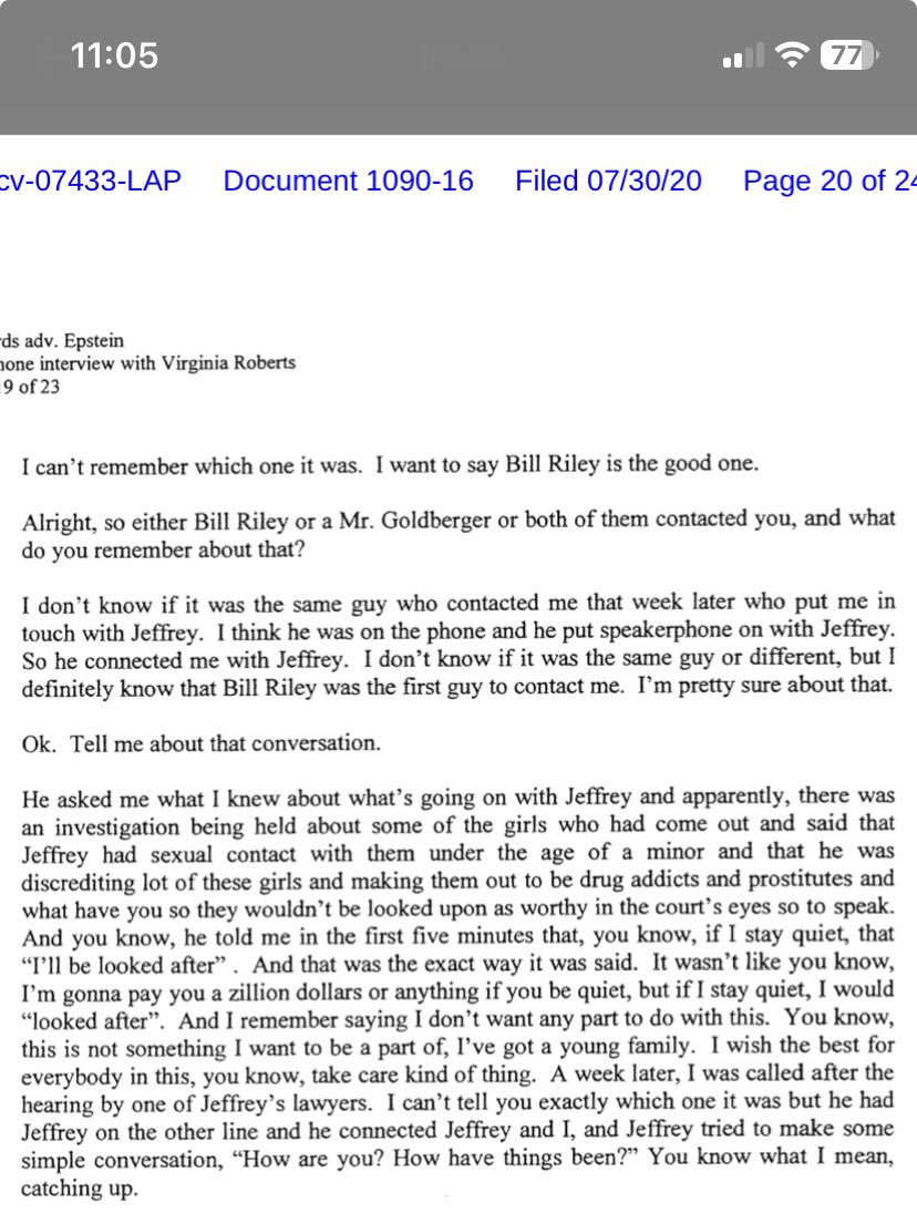 BeKind1965's tweet image. I found this, from Ms Virginia’s deposition about Mr Riley’s dad

They were all connected to Epstine Im some form or fashion.  The little blonde haired boy on the right is Mr Riley

The most important part of Mr Riley’s tweets are the dates he made them. 

He’s been speaking…