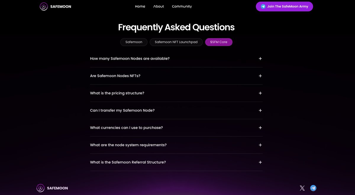 SafeMoonArmy, the new SafeMoon website is now LIVE! 🖥️

Our brand-new website features:  
• Overview of SafeMoon on Solana  
• Access to our SFM Core Nodes
• Full DAO details &amp; governance info  
• Access to our SFM NFT Launchpad  
• Links to join our Discord &amp; Telegram