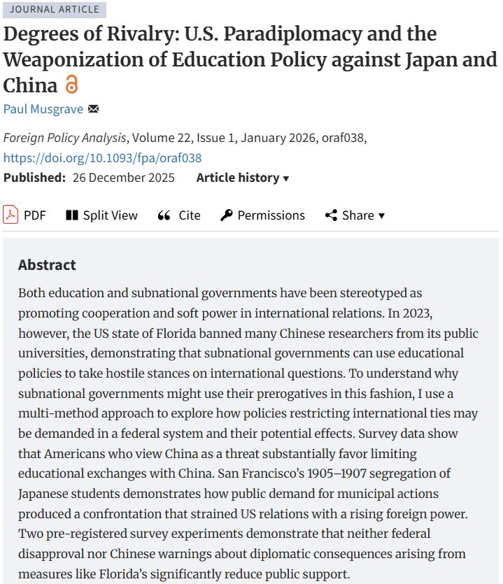 Foreign Policy Analysis (FPA) Journal tweet media
