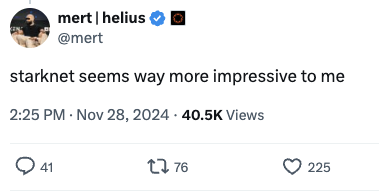 AbdelStark's tweet image. bruhhhhh wtf....
this is unacceptable.
@toly @mert fire the intern now!!!

Weird. Starkware is awesome.
starknet seems way more impressive to me.