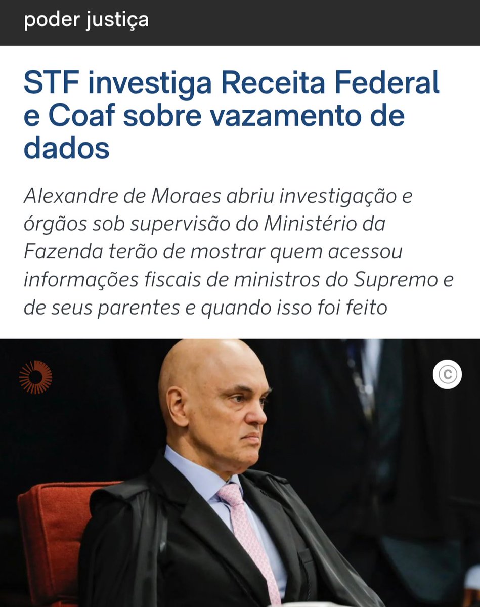 Moraes abre inquérito para investigar quem o investigou

O ministro determinou que órgãos sob a supervisão do Ministério da Fazenda informem quem acessou dados fiscais de ministros do STF, incluindo ele próprio e sua esposa. 

A medida foi tomada após a divulgação de matérias da