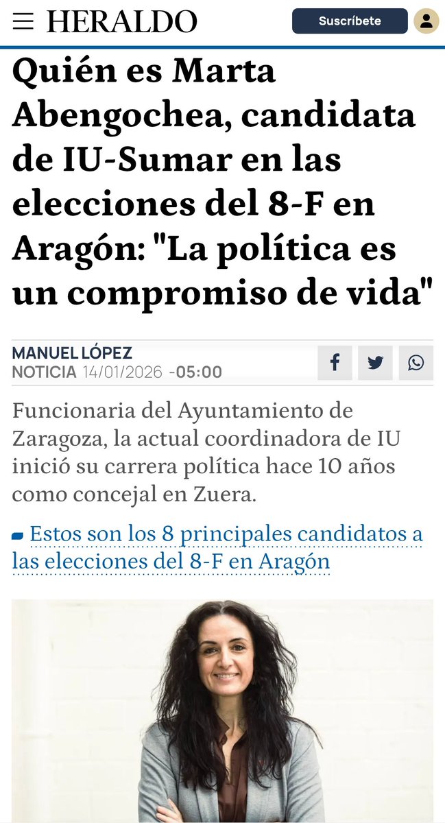 🔻Hoy se publica el perfil de Marta Abengochea, nuestra candidata a las Cortes de Aragón
🗣️ Servicios públicos, derechos y futuro para Aragón desde la izquierda
👀 Léelo en Heraldo👇
heraldo.es/noticias/arago…