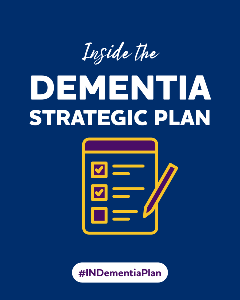 AlzIndiana's tweet photo. Since 2021, partners across Indiana have worked together through the Indiana Dementia Strategic Plan to address our state’s dementia crisis—across home services, policy, quality of care, research, workforce development and public awareness.

Follow updates at #INDementiaPlan. https://t.co/fuufmkc7ZO