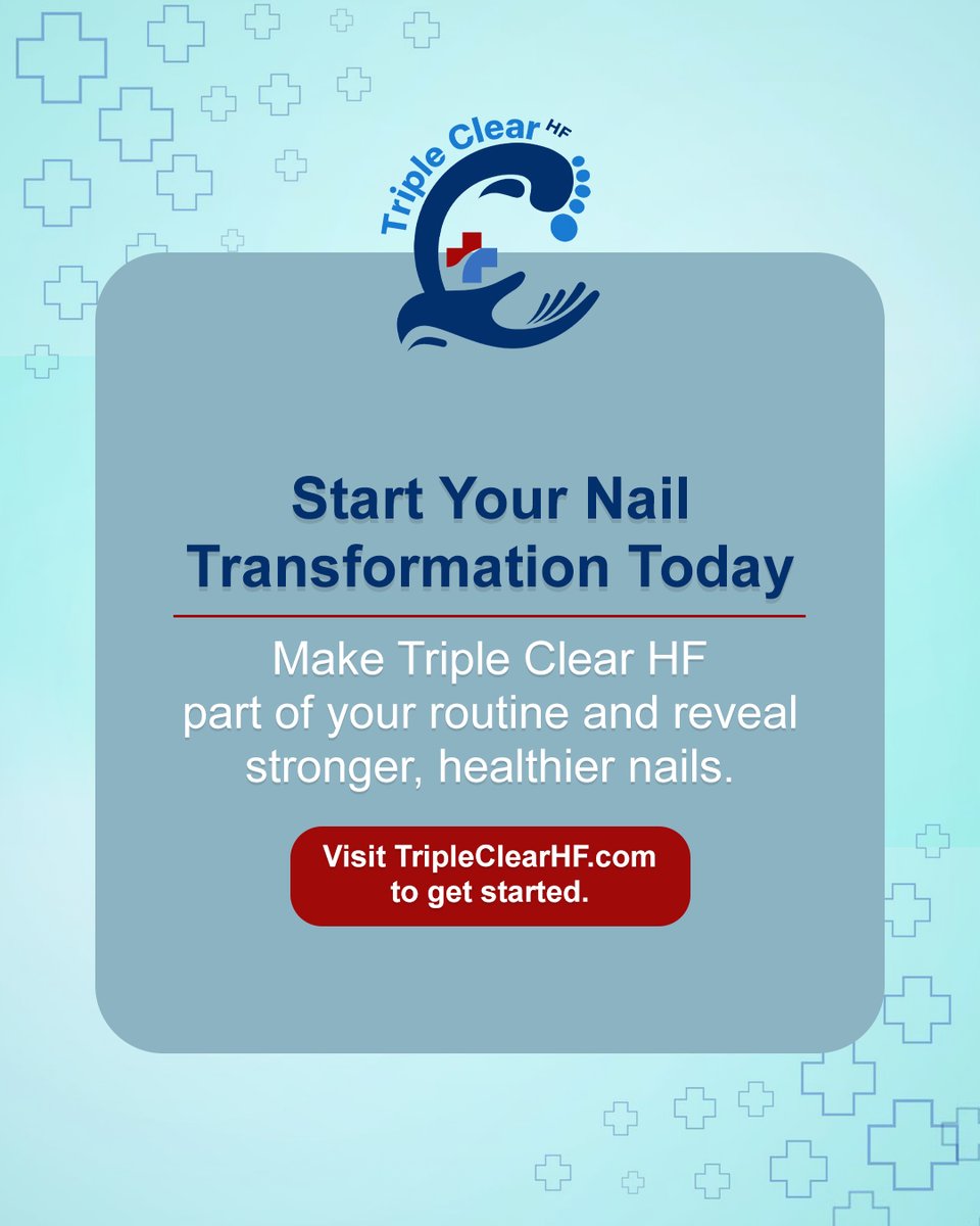 TripleClearHF's tweet image. Consistency matters in nail health.

Triple Clear HF treats multiple nail concerns while protecting nails through simple daily use.

Apply, absorb, and let steady care support healthier growth over time.

Start today at TripleClearHF.com.

#TripleClearHF #NaturalNailCare