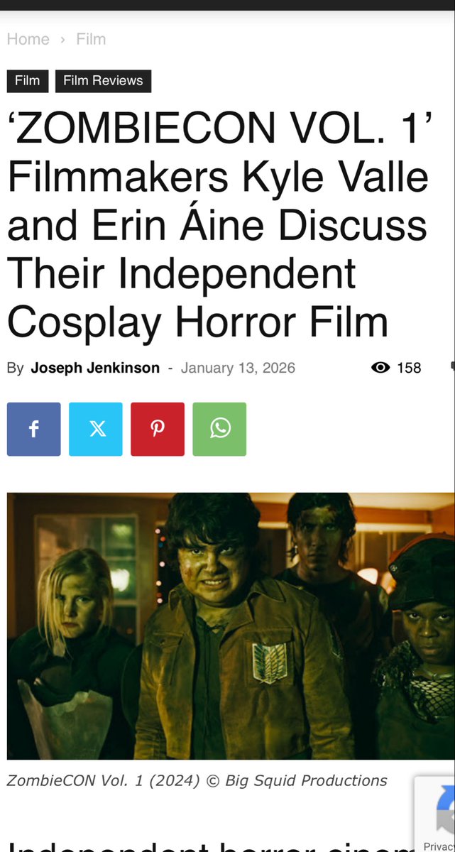 ‘ZOMBIECON VOL. 1’ Filmmakers Kyle Valle and Erin Áine Discuss Their Independent Cosplay #Horror Film

indiependent.co.uk/zombiecon-vol-…