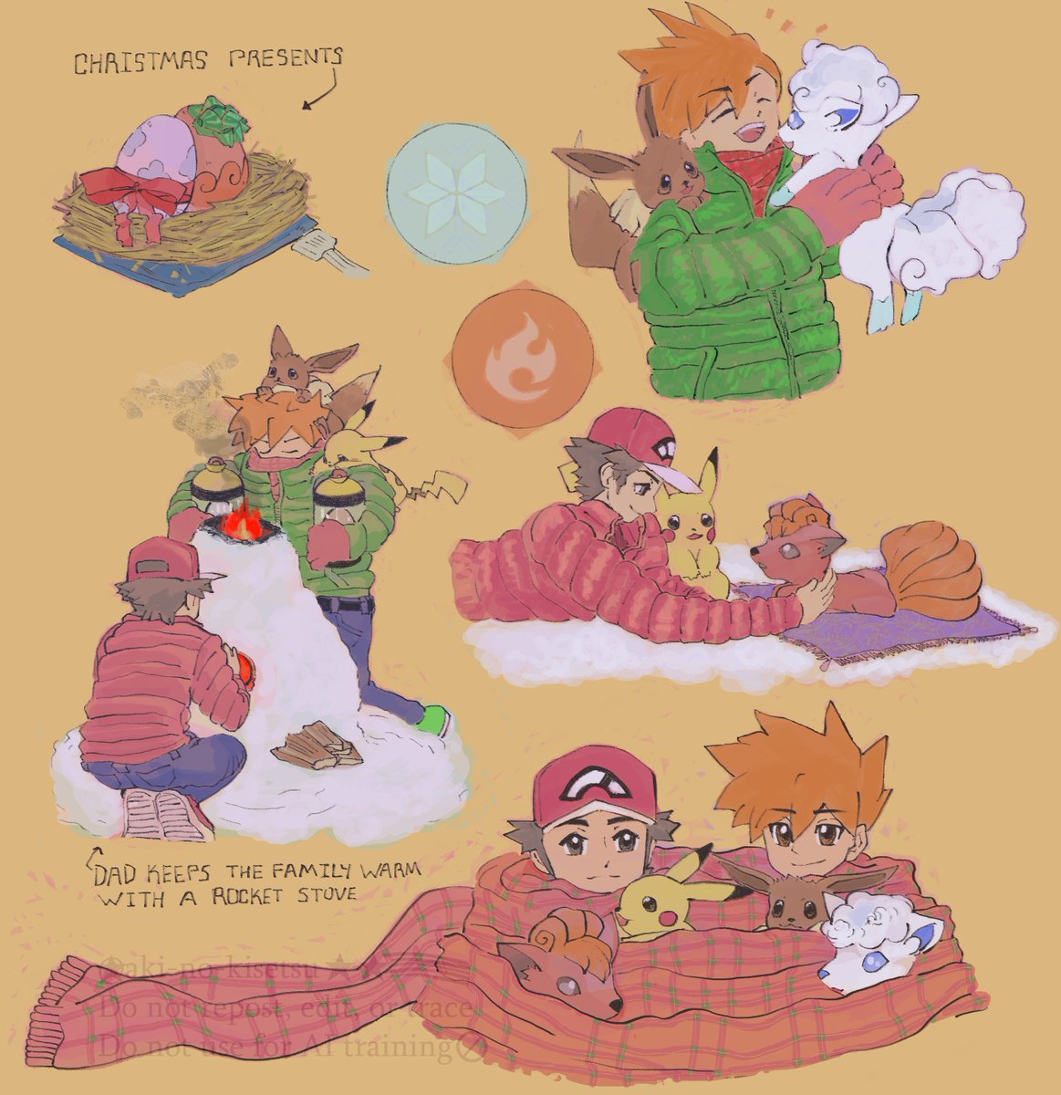 aki_no_kisetsu's tweet image. Day 3, they spent the day in the snow, and the eggs hatched 🤍🧡❤💚 #reguriweek2026 #レグリ