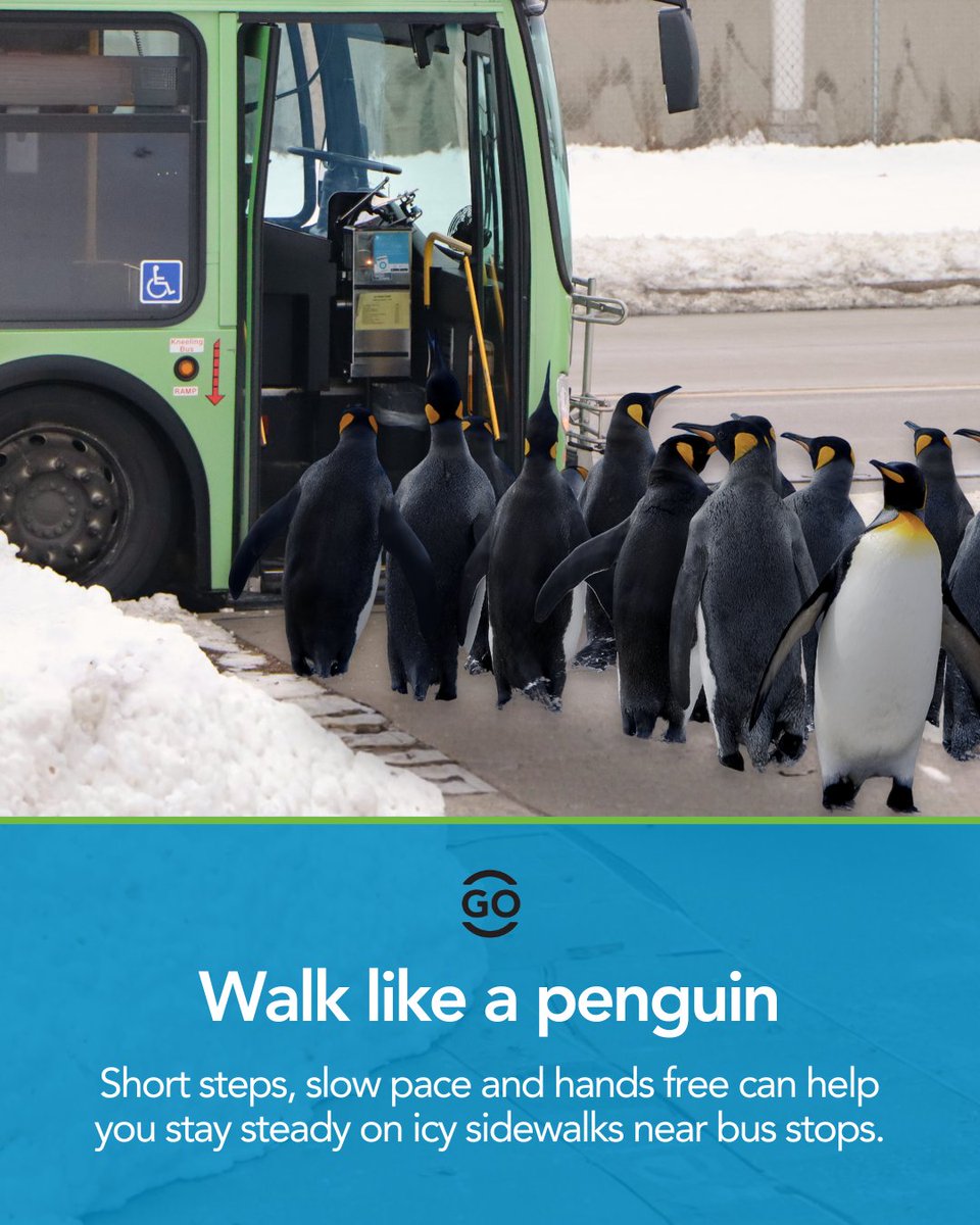 Oshkosh_Transit's tweet photo. Snow and ice can cause slippery conditions at bus stops. Please give yourself extra time and stand in a safe, visible spot while waiting. https://t.co/Gysw2nQlz3