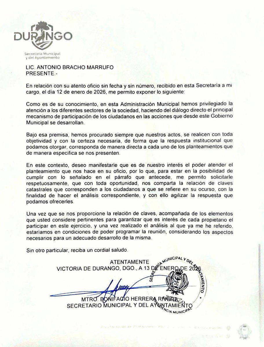 🤝El Gobierno Municipal escucha todas las voces y solicitamos que en esa organización ciudadana, contemos con las claves catastrales de los interesados para darle celeridad a sus aclaraciones.