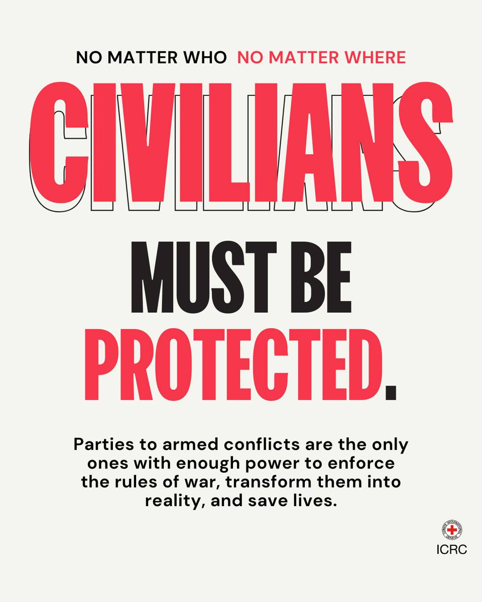 Not everything is allowed in war. #IHL mandates that civilians be protected and should always be distinguished from combatants.