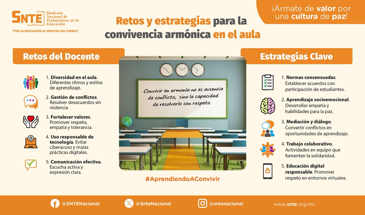 Á𝐫𝐦𝐚𝐭𝐞 𝐝𝐞 𝙫𝐚𝐥𝐨𝐫, 𝐩𝐨𝐫 𝐮𝐧𝐚 𝐜𝐮𝐥𝐭𝐮𝐫𝐚 𝐝𝐞 𝐩𝐚𝐳

👩🏻‍🏫👨🏻‍🏫Al implementar estrategias de convivencia en el aula🏫 se dan soluciones a conflictos entre alumnos.🌟
¡Únete!
👉 snte.org.mx/cultura-paz/
#AprendiendoAConvivir