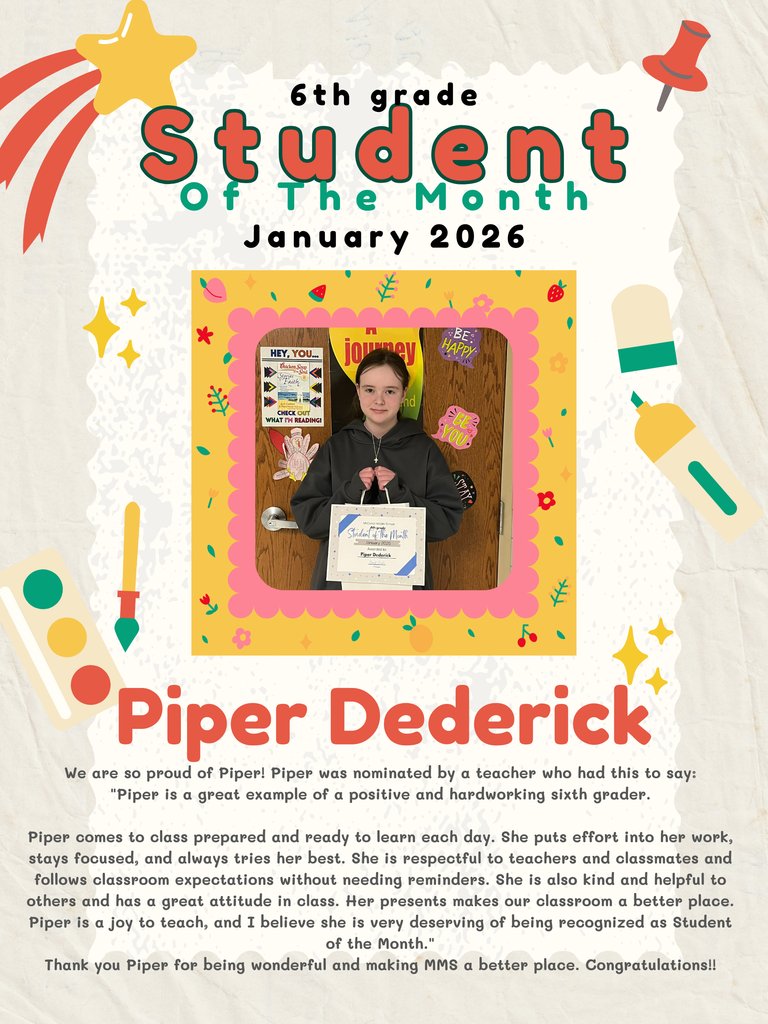 Decatur_MMS's tweet image. 🏆 Students and Staff of the Month 🏆
Congratulations to our outstanding Students and Staff Members of the Month! 🎊 Thank you for going above and beyond and setting a great example for our school commUNITY.