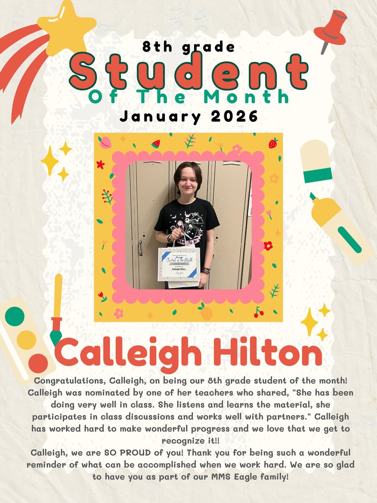 Decatur_MMS's tweet image. 🏆 Students and Staff of the Month 🏆
Congratulations to our outstanding Students and Staff Members of the Month! 🎊 Thank you for going above and beyond and setting a great example for our school commUNITY.