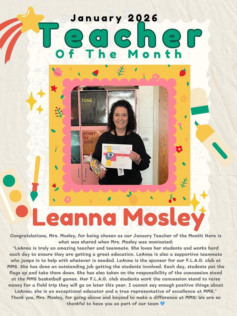 Decatur_MMS's tweet image. 🏆 Students and Staff of the Month 🏆
Congratulations to our outstanding Students and Staff Members of the Month! 🎊 Thank you for going above and beyond and setting a great example for our school commUNITY.