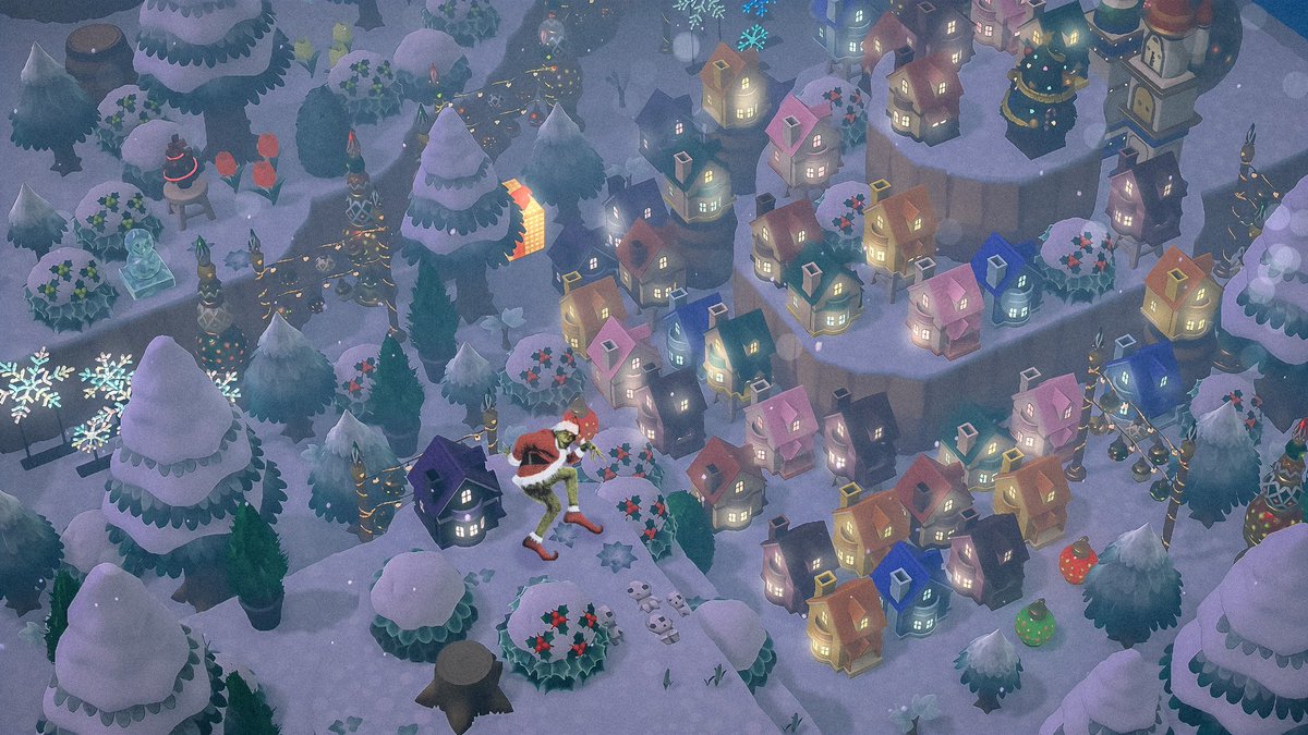 kellyfleur_'s tweet image. in honor of acnh update soon, throwback to when i hoarded a ton of dollhouses to make whoville *❆•꙳⋆