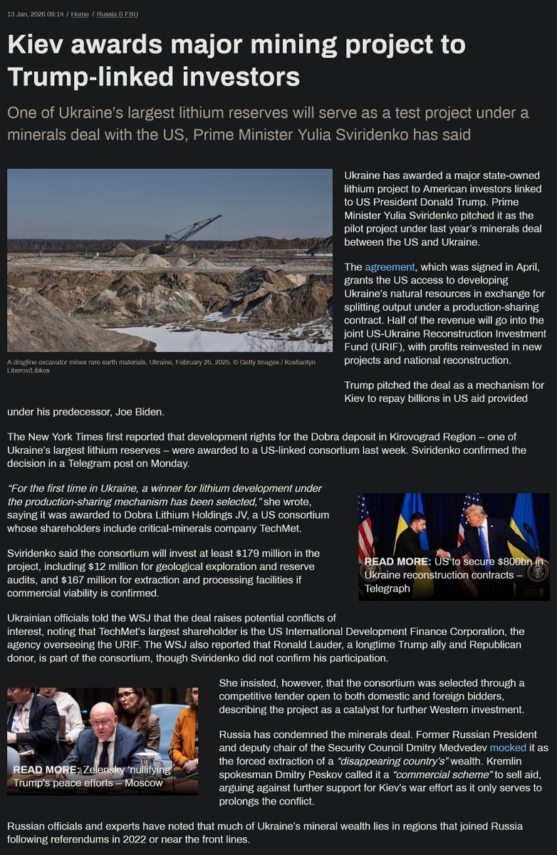 ConTorrents's tweet image. Kiev awards major mining project to Trump-linked investors
#imperialism