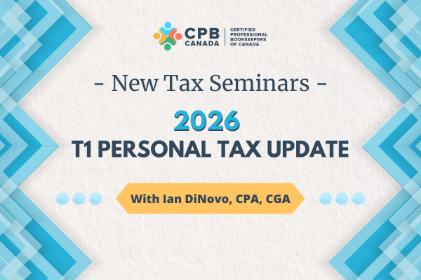 We're now just two weeks away from the January 28 webinar from Ian DiNovo, CPA, CGA, director of the Canadian Tax Academy, presented by CPB Canada, for Canadian accountants and bookkeepers: portal.cpbcan.ca/event-detail/?…