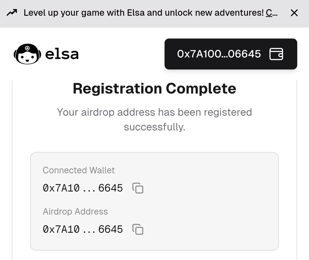 🚨HeyElsa Airdrop registration is live Registration for HeyElsa Airdrop is  Live, you can register and Secure your future $ELSA Airdrop allocation.  🔗Link: https://t.co/2cv5g4ahf0 - Connect wallet - Go to 
