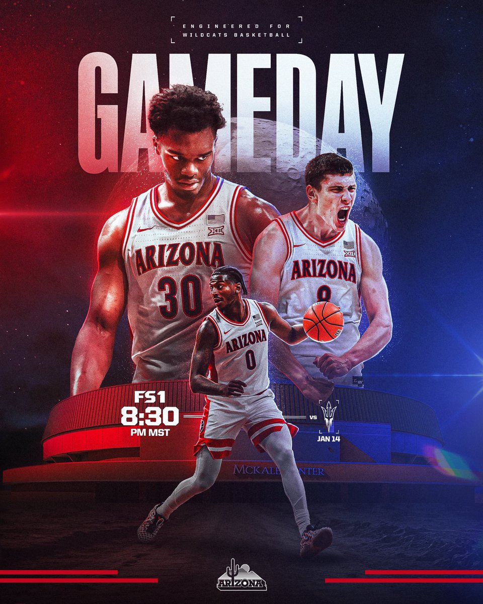 ArizonaMBB's tweet image. Territorial Cup 𝗚𝗔𝗠𝗘𝗗𝗔𝗬

🆚 Arizona State
📍 McKale Center
⏰ 8:30PM MST
🔴 WEAR RED
📺 FS1
🎙️ bit.ly/3Ycgl7P (English)
🎙️ bit.ly/3NyTdvr (Spanish)
📊 bit.ly/3BQKLVM