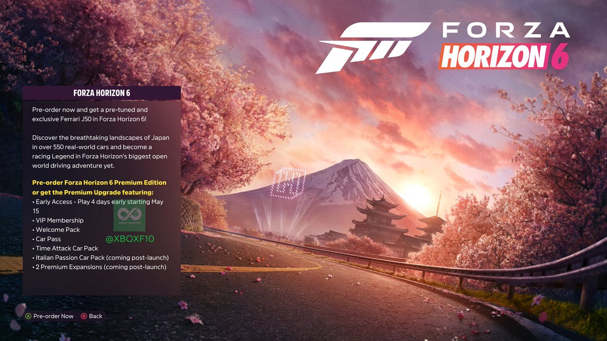 ⚠️FILTRACIÓN⚠️

Forza Horizon 6 sale el 19 de mayo de 2026

- 550 coches reales
- 4 días de acceso anticipado comprando la versión Premium
- Membresías VIP y Car Pass + 2 Expansiones