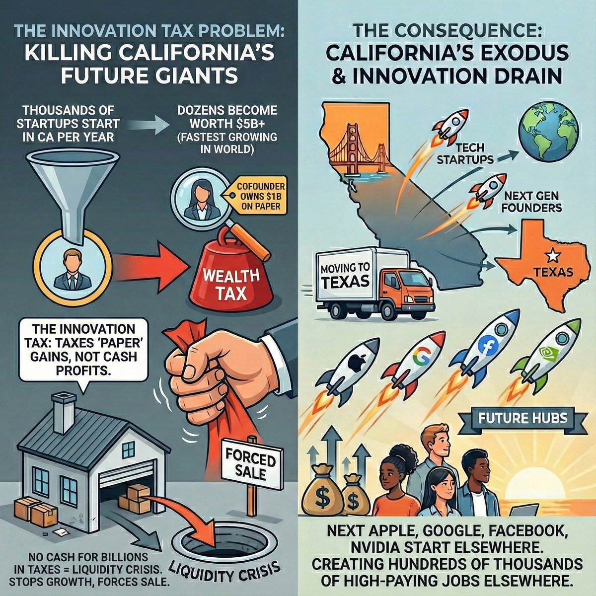 1/3 of the US stock market is in “his district,”but won’t be in another 10 years because of Ro Khanna’s support of asset seizure of post tax wealth and unrealized gains taxes that will kill startups 

Destroy California startups and you set back American innovation by a decade